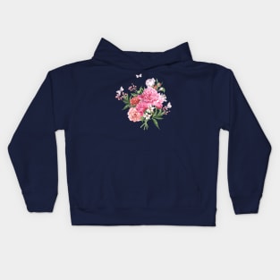 Bouquet of Flowers with Butterflies Kids Hoodie